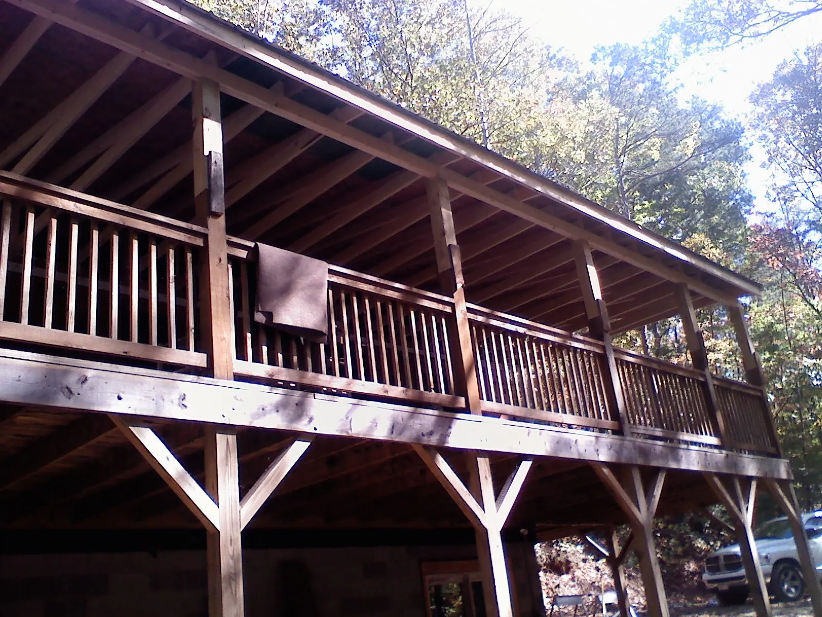 Timber framing under a new elevated porch and deck — Roof Leak Repair in Rockbridge by Roofing Brothers